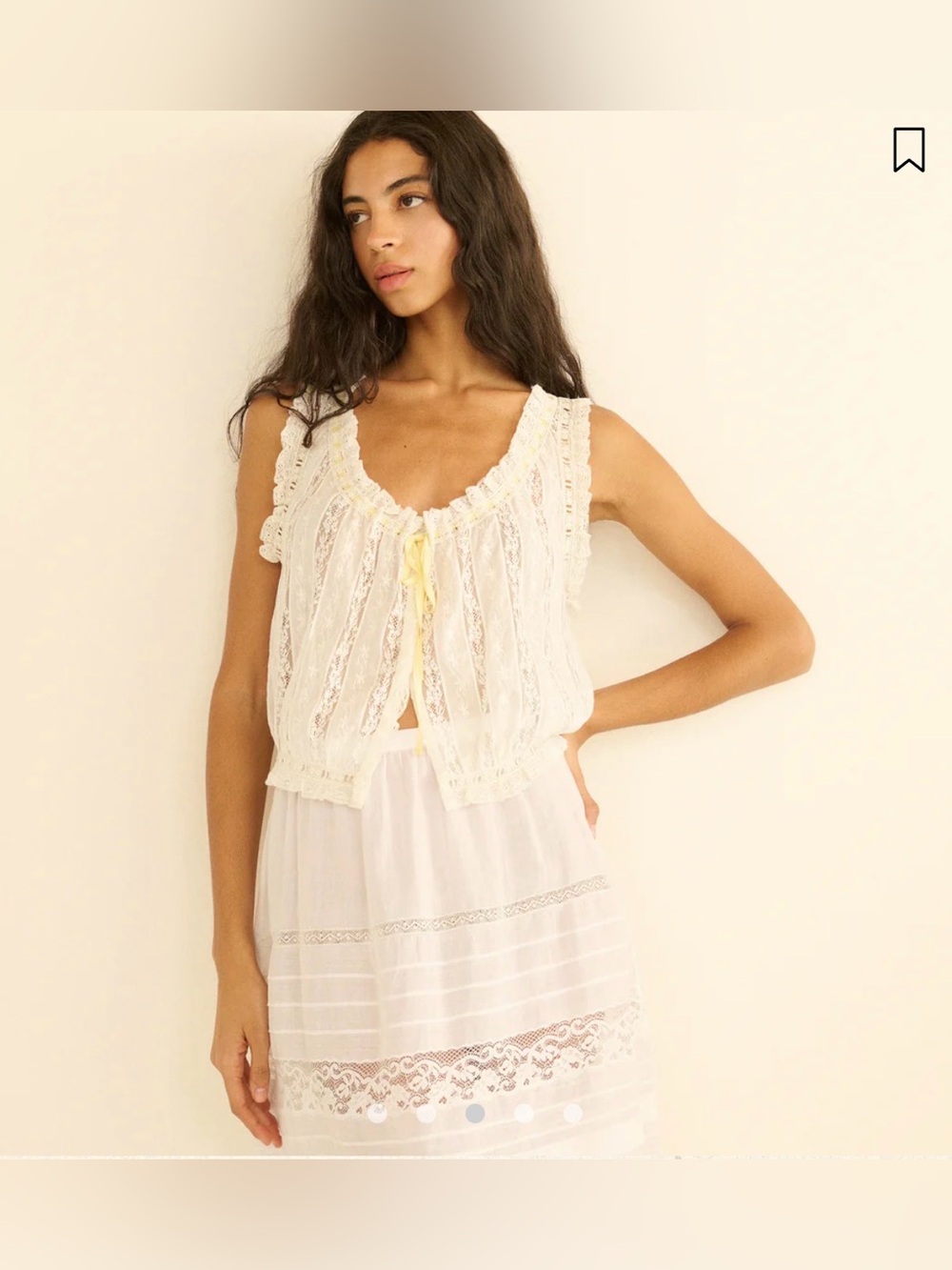 NWOT Doen Vetiver Lace Top in Salt
